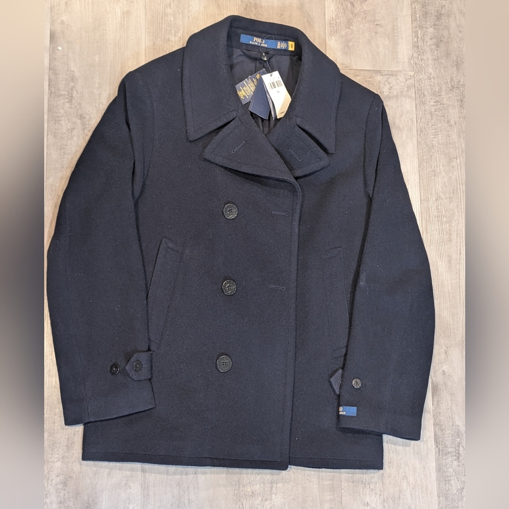 Polo by Ralph Lauren Navy Button-Front Coat with Tags